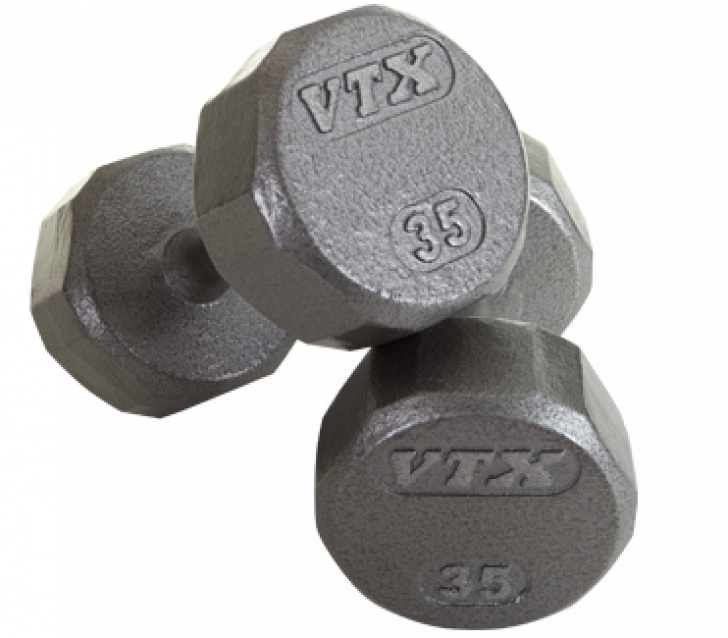 Picture of 12 Sided Solid Gray Dumbbells