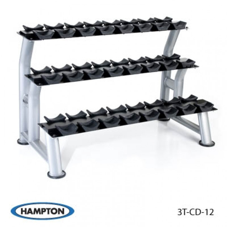 Picture of 3-Tier Chrome Dumbbell Saddle Rack