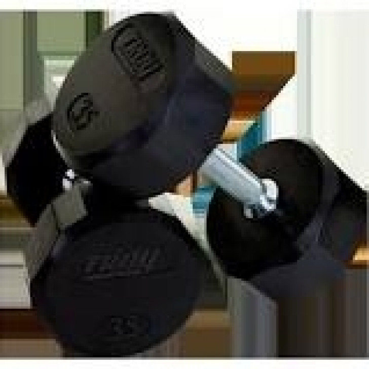 Picture of Troy 100 lbs.12-sided rubber encased dumbbell