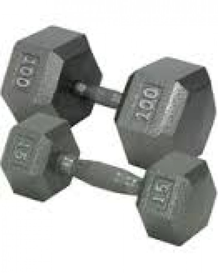 Picture of Troy 115 lbs12-Sided Solid Gray Dumbbell w/ contoured handle