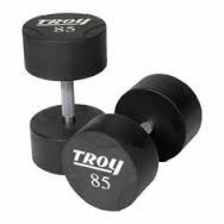 Picture of Troy 12.5 lb. fixed pro-style dumbbells, straight handle,rubber encased plate, no end cap on this size
