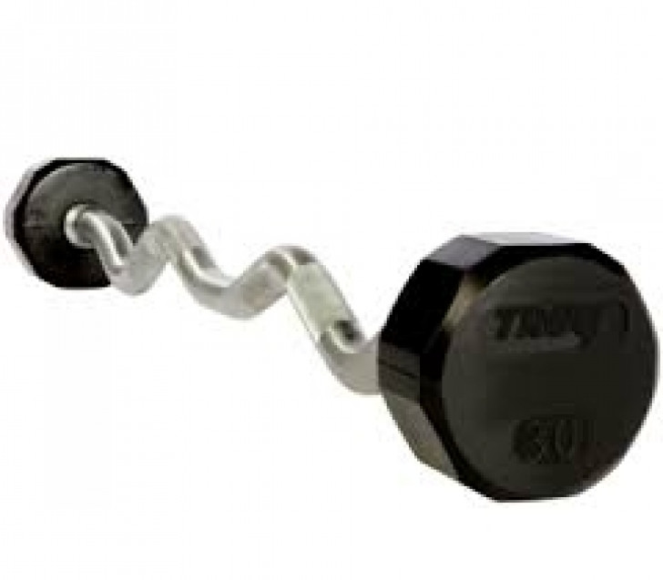 Picture of Troy 12 SIDED 30LB RUBBER CURL BARBELL