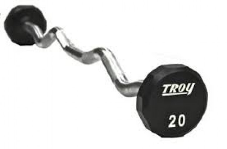 Picture of Troy 12 SIDED 70 LB RUBBER CURL BARBELL