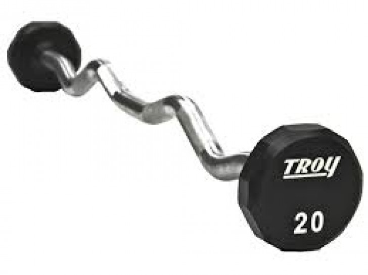 Picture of Troy 12 SIDED 80LB RUBBER CURL BARBELL