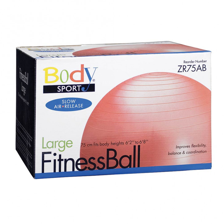 Picture of 75 CM (BODY HEIGHT 6'2" - 6'8") ANTI-BURST FITNESS BALL (EXERCISE BALL), RED