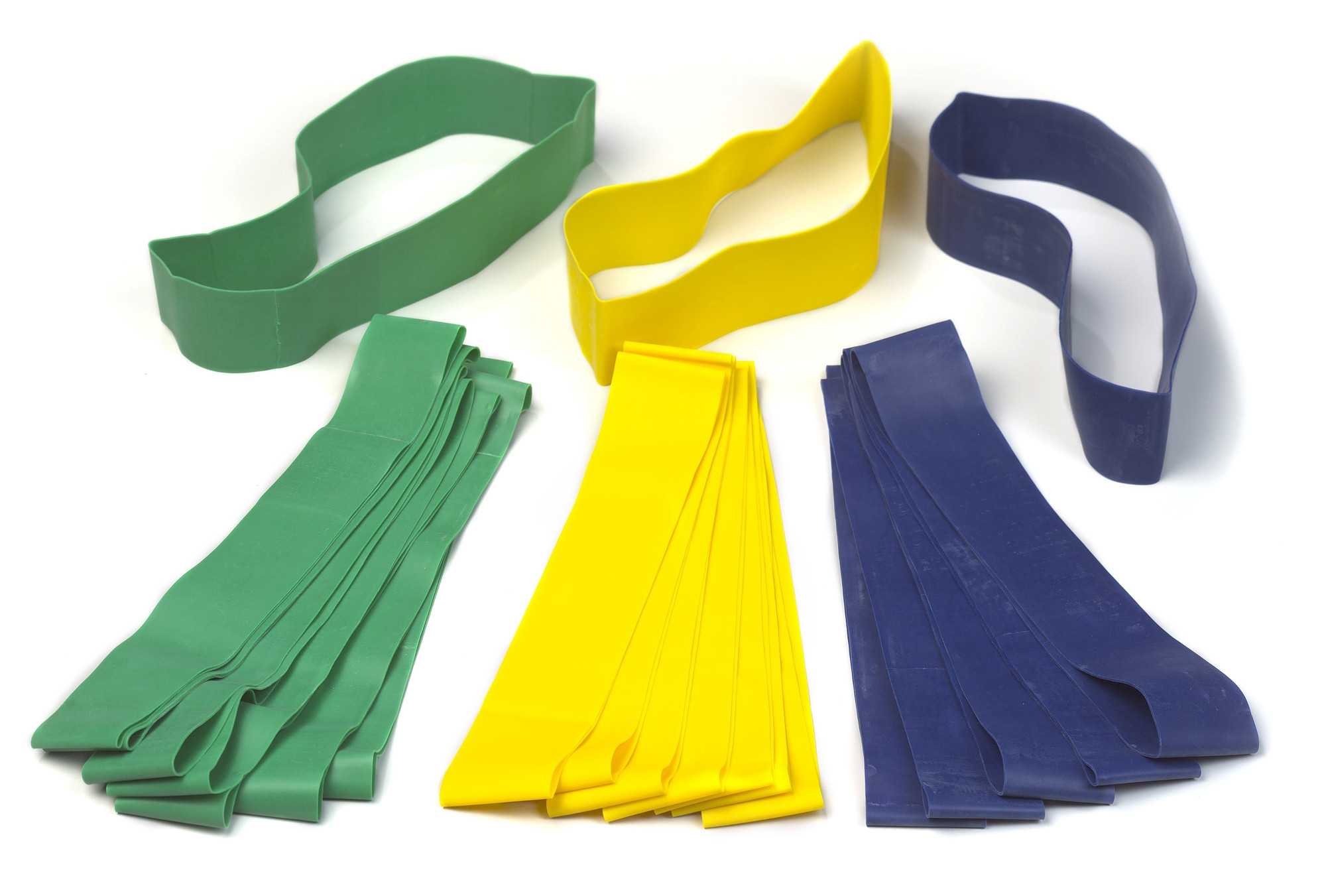 MINI FLAT BANDS PACK OF 10 MEDIUM RESISTANCE - Green