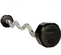 Troy 12 SIDED 40LB RUBBER CURL BARBELL