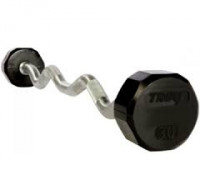 Troy 12 SIDED 30LB RUBBER CURL BARBELL