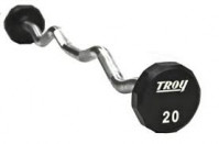Troy 12 SIDED 70 LB RUBBER CURL BARBELL