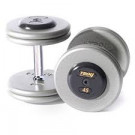 Picture of Troy 10 lb. fixed pro-style dumbbells, contour handle, hammertone grey plate, rubber end cap