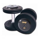 Picture of Troy 10 lb. fixed pro-style dumbbells, contoured handle, black plate, chrome end cap