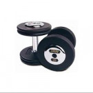 Picture of Troy 10 lb. fixed pro-style dumbbells, straight handle, black plate, chrome end cap