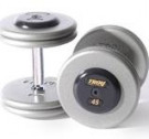 Picture of Troy 10 lb. fixed pro-style dumbbells, straight handle, hammertone grey plate, rubber end cap