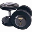 Picture of Troy 12.5 lb. fixed pro-style dumbbells, straight handle, black plate, rubber end cap