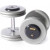 Troy 100 lb. fixed pro-style dumbbells, straight handle, hammertone grey plate, rubber end cap