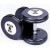 Troy 105-150 lbs Set (10 pr.) 5 lb. increments fixed pro-style dumbbells, straight handle, black plate, chrome end cap