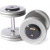Troy 105 lb. fixed pro-style dumbbells, straight handle, hammertone grey plate, chrome end cap