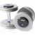 Troy 115 lb. fixed pro-style dumbbells, straight handle, hammertone grey plate, rubber end cap